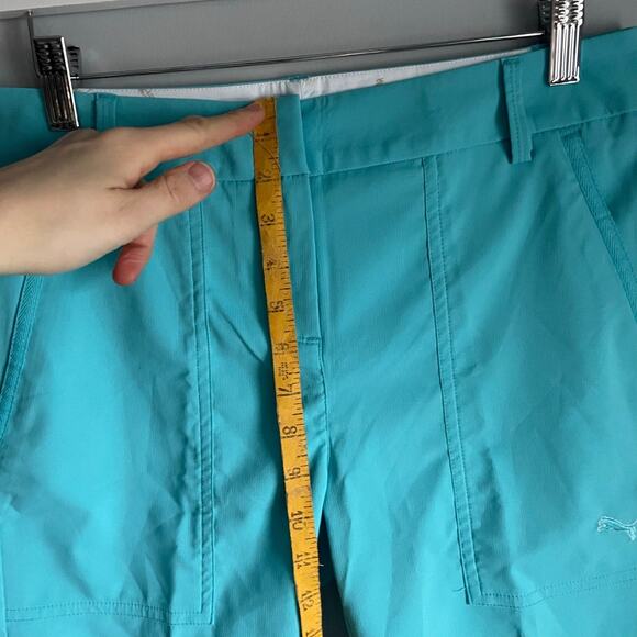 Puma Aqua Blue Golf Shorts Bermuda Shorts 21" long - Picture 5 of 7